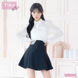 レースビジュービスチェブラウス&スカンツセットアップミニドレス 韓国ドレス | Tika | 詳細画像1