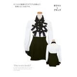 リボンデザインモノトーンブラウス×スカンツセットアップミニドレス 韓国ドレス | Tika | 詳細画像7