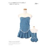 ベアトップ×スカパンデニムセットアップ 韓国ドレス ガーリードレス | Tika | 詳細画像8 