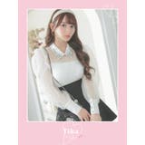 シアーブラウススカパン韓国セットアップ ブラウス キャミソール | Tika | 詳細画像1