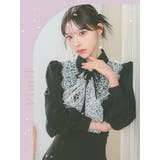 カメオブローチ付き刺繍レースブラウス×キュロットセットアップフレアミニドレス | Tika | 詳細画像6