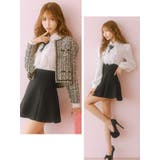 カメオブローチ付き刺繍レースブラウス×キュロットセットアップフレアミニドレス | Tika | 詳細画像2