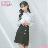 ホワイト×ブラック | メルヘン×クラシカルセットアップミニドレス 韓国ドレス ガーリードレス | Tika