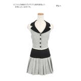 グレー | Tika 襟付きホルターネックプリーツセットアップフレアミニドレス セクシードレ… | Tika