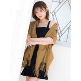 バックファーフリンジニットショール アウター ソフトニット | Tika | 詳細画像1 