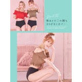 フリルギャザーオープンショルダーハイウエストビスチェビキニ ガーリースイムウェア | Tika | 詳細画像3