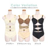 フロントカットアウト×ゴールドモノキニ セクシースイムウェア リゾート水着 | Tika | 詳細画像6 