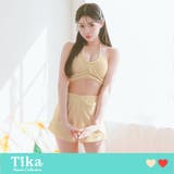 ショートパンツ付きバストカットバンドゥビキニ ガーリースイムウェア セット水着 | Tika | 詳細画像1