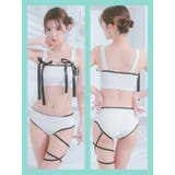 サテンリボンパイピング×レースアップコードタンキニ ガーリースイムウェア | Tika | 詳細画像5