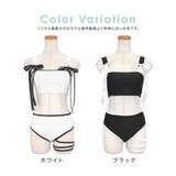 サテンリボンパイピング×レースアップコードタンキニ ガーリースイムウェア | Tika | 詳細画像6