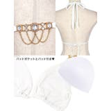 ビジュー×チェーンサイド&ショルダー三角ビキニ セクシースイムウェア ギャル水着 | Tika | 詳細画像7