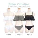 ドットシアー×フリルバックシャンレースアップモノキニ ガーリースイムウェア | Tika | 詳細画像6