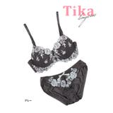 フラワーモチーフ刺繍ブラ＆ショーツセット リボン 3 | Tika | 詳細画像6 