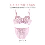 バストレースアップコード×フラワー刺繍ブラ＆ショーツセット ガーリーランジェリー | Tika | 詳細画像6 