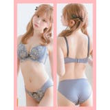 優しいパープル×フラワー刺繍アクセントブラ&ショーツセット ガーリーランジェリー | Tika | 詳細画像5