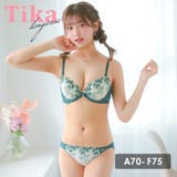 クラシックフラワー刺繍×レースブラ&ショーツセット ガーリーランジェリー セクシー | Tika | 詳細画像1