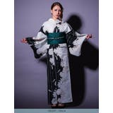 モノトーン×牡丹柄浴衣3点セット 平帯 下駄 | Tika | 詳細画像7