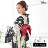 Tika 曲線ライン×梅の花×椿浴衣2点セット レディース浴衣 | Tika | 詳細画像1 