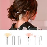 アイボリーセット | かすみ草×ポイントパールヘアアクセサリー3点セット 浴衣小物 浴衣アクセサリー | Tika