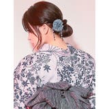 下がりビジュー×ニュアンスカラーフラワーヘアアクセサリー3点セット 浴衣小物 | Tika | 詳細画像4