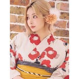 フェザー×大輪フラワーポイントパールヘアアクセサリー4点セット 浴衣小物 Uピン | Tika | 詳細画像2