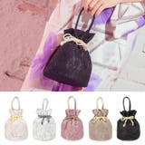 ブラック | 総レース巾着バッグ 浴衣小物 ハンドバッグ | Tika