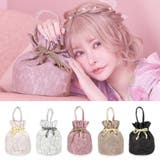 ダスティピンク | 総レース巾着バッグ 浴衣小物 ハンドバッグ | Tika