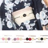 ブラック | 3連ぷっくりちりめんフラワー飾り帯紐 浴衣小物 飾り帯 | Tika