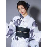 Tika 清楚な白地に咲き誇る大輪のモノトーン菖蒲浴衣2点セット 浴衣 | Tika | 詳細画像4 