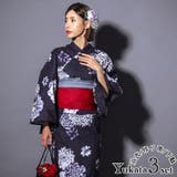 濃紺×多種グラデーションフラワー浴衣3点セット 作り帯 下駄 | Tika | 詳細画像1 