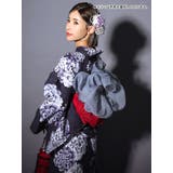 濃紺×多種グラデーションフラワー浴衣3点セット 作り帯 下駄 | Tika | 詳細画像2 