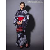 濃紺×多種グラデーションフラワー浴衣3点セット 作り帯 下駄 | Tika | 詳細画像4 