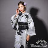 モノトーンローズ×変わり縞ゆかた3点セット 浴衣セット レディース浴衣 | Tika | 詳細画像1
