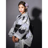 モノトーンローズ×変わり縞ゆかた3点セット 浴衣セット レディース浴衣 | Tika | 詳細画像4