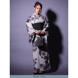 ヴィンテージマルチフラワー×グレー地浴衣3点セット 兵児帯 下駄 | Tika | 詳細画像7 