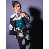 モノトーン×ダリア柄セパレート浴衣3点セット 作り帯 下駄 | Tika | 詳細画像2 