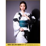 モノトーン×牡丹柄花魁浴衣5点セット 浴衣 平帯 | Tika | 詳細画像7