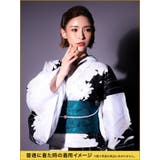 モノトーン×牡丹柄花魁浴衣5点セット 浴衣 平帯 | Tika | 詳細画像8