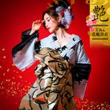 モノトーン×牡丹柄花魁浴衣5点セット 浴衣 平帯 | Tika | 詳細画像1