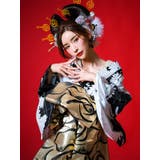 モノトーン×牡丹柄花魁浴衣5点セット 浴衣 平帯 | Tika | 詳細画像4