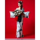 マルチカラーローズ柄花魁浴衣5点セット 浴衣 平帯 | Tika | 詳細画像6
