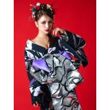 濃紺菖蒲柄花魁浴衣5点セット 浴衣 平帯 | Tika | 詳細画像2