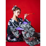 濃紺菖蒲柄花魁浴衣5点セット 浴衣 平帯 | Tika | 詳細画像4