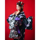 濃紺菖蒲柄花魁浴衣5点セット 浴衣 平帯 | Tika | 詳細画像5