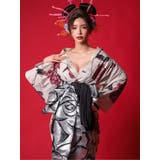 ヴィンテージフラワークラシカル柄花魁浴衣5点セット 浴衣 平帯 | Tika | 詳細画像2