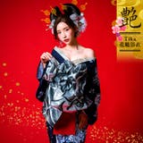 濃紺×多種グラデーションフラワー柄花魁浴衣5点セット 浴衣 平帯 | Tika | 詳細画像1
