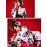 ニュアンスカラー白地×牡丹柄花魁浴衣5点セット 浴衣 平帯 | Tika | 詳細画像4
