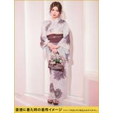 ニュアンスカラー白地×牡丹柄花魁浴衣5点セット 浴衣 平帯 | Tika | 詳細画像7