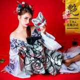 大輪白牡丹柄花魁浴衣5点セット 浴衣 平帯 | Tika | 詳細画像1