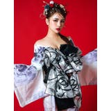 大輪白牡丹柄花魁浴衣5点セット 浴衣 平帯 | Tika | 詳細画像3